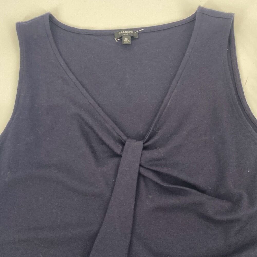 Talbots Knot Round Neck Shell Tank Cotton‎ Navy XLP - Picture 2 of 10